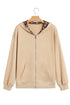 Hooded Zip Up Pattern Free Minimalist Layering Sweatshirt