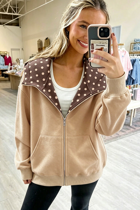 Hooded Zip Up Pattern Free Minimalist Layering Sweatshirt