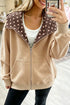 Hooded Zip Up Pattern Free Minimalist Layering Sweatshirt