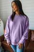 Horizontal Ribbed Drop Shoulder Baggy Textured Pullover Top
