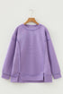 Horizontal Ribbed Drop Shoulder Baggy Textured Pullover Top