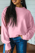 Horizontal Ribbed Drop Shoulder Baggy Textured Pullover Top
