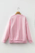 Horizontal Ribbed Textured Exposed Seam Long Sleeve Top