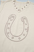 Horseshoe Embroidered Star Trim V Neck Loose Tank Top
