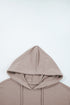 Houndstooth Contrast Sleeve Drawstring Pullover Hoodie