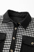 Houndstooth Corduroy Patchwork Flap Pocket Shirt Jacket
