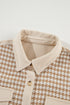 Houndstooth Corduroy Patchwork Flap Pocket Shirt Jacket