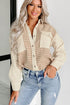 Houndstooth Corduroy Patchwork Flap Pocket Shirt Jacket