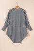 Houndstooth Pattern Oversized Batwing Sleeve Open Cardigan