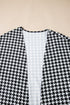 Houndstooth Pattern Oversized Batwing Sleeve Open Cardigan