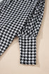Houndstooth Pattern Oversized Batwing Sleeve Open Cardigan