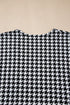 Houndstooth Pattern Oversized Batwing Sleeve Open Cardigan