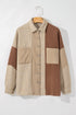 Houndstooth Patterned Textured Patchwork Loose Shacket Jackets