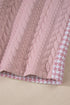 Houndstooth Patterned Textured Patchwork Loose Shacket Jackets