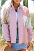 Houndstooth Patterned Textured Patchwork Loose Shacket Jackets