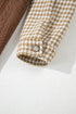 Houndstooth Patterned Textured Patchwork Loose Shacket Jackets