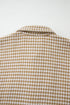 Houndstooth Patterned Textured Patchwork Loose Shacket Jackets