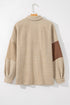 Houndstooth Patterned Textured Patchwork Loose Shacket Jackets
