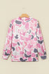 Howdy Camo Print Mock Neck Baggy Pullover Sweatshirt