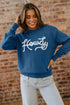 Howdy Script Graphic Crew Neck Pullover Sweater