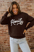 Howdy Script Graphic Crew Neck Pullover Sweater