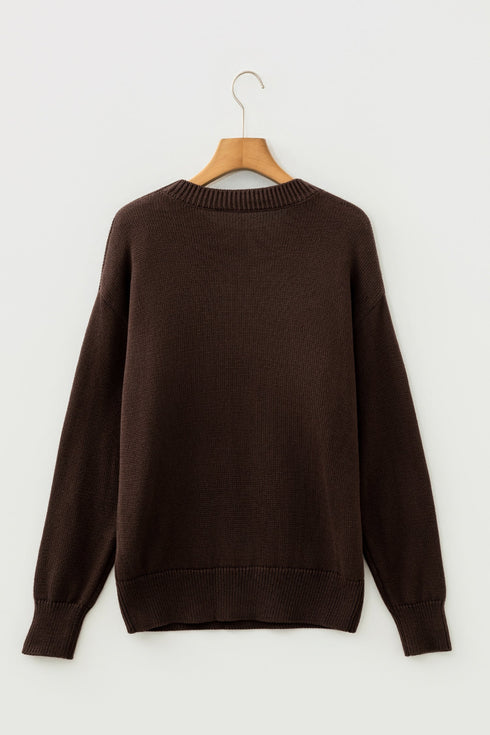 Howdy Script Graphic Crew Neck Pullover Sweater