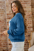 Howdy Script Graphic Crew Neck Pullover Sweater