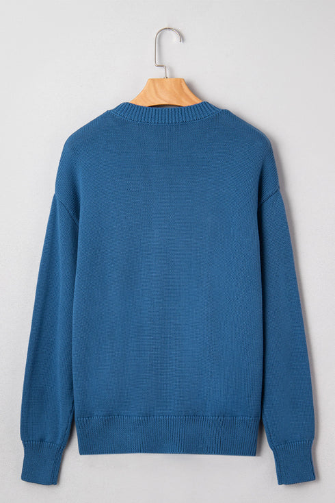 Howdy Script Graphic Crew Neck Pullover Sweater