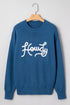 Howdy Script Graphic Crew Neck Pullover Sweater