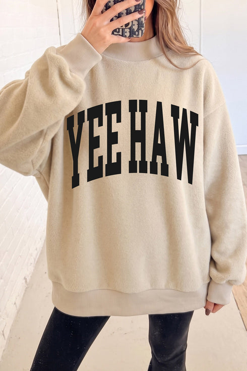 Howdy Yeehaw Double Sided Reversible Mock Neck Western Sweatshirt