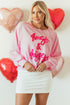 Hugs And Kisses Textured Graphic Raglan Pullover Sweatshirt