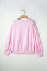 Hugs And Kisses Textured Graphic Raglan Pullover Sweatshirt