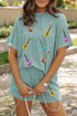 Iceland Blue Guitar Print Corded Short Set