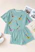 Iceland Blue Guitar Print Corded Short Set
