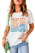 Inspirational Faith Message Graphic Print Short Sleeve Shirt