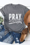 Inspirational Letter Graphic Short Sleeve Crew Neck Tee