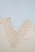 Intricate Lace Spliced V Neck Long Sleeve Top