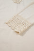 Intricate Lace Spliced V Neck Long Sleeve Top