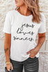 Jesus Loves Sinners Slogan Print Short Sleeve Tee