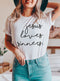 Jesus Loves Sinners Slogan Print Short Sleeve Tee