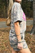 Jesus Loves You Camouflage Graphic Two Piece Short Set