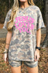 Jesus Loves You Camouflage Graphic Two Piece Short Set