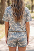 Jesus Loves You Camouflage Graphic Two Piece Short Set