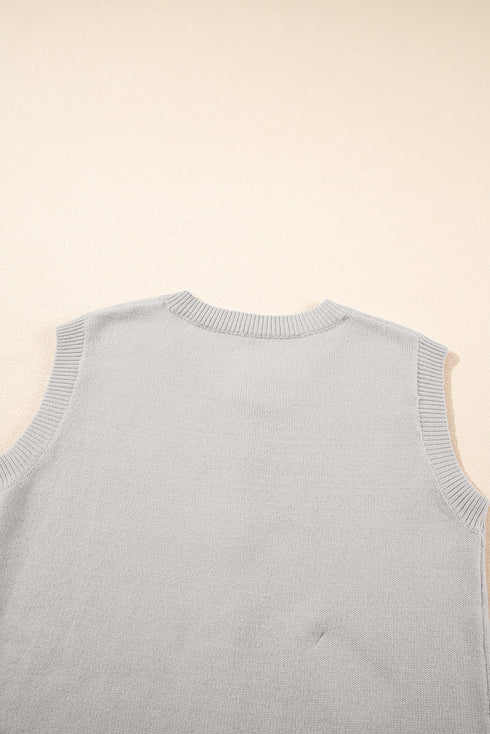 Jet Stream Button Up O Neck Sweater Vest