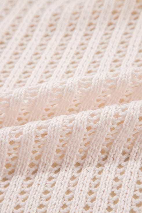 Jet Stream Hollowed Crochet Drop Shoulder Open Front Cardigan