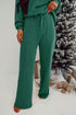 Jolly Corded Letter Print Long Sleeve Pockets Pants Set