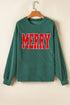 Jolly Corded Letter Print Long Sleeve Pockets Pants Set