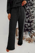 Jolly Corded Letter Print Long Sleeve Pockets Pants Set