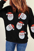 Jolly Santa Motif Crew Neck Holiday Sweatshirt