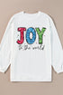 Joy To The World Graphic Corded Sweatshirt